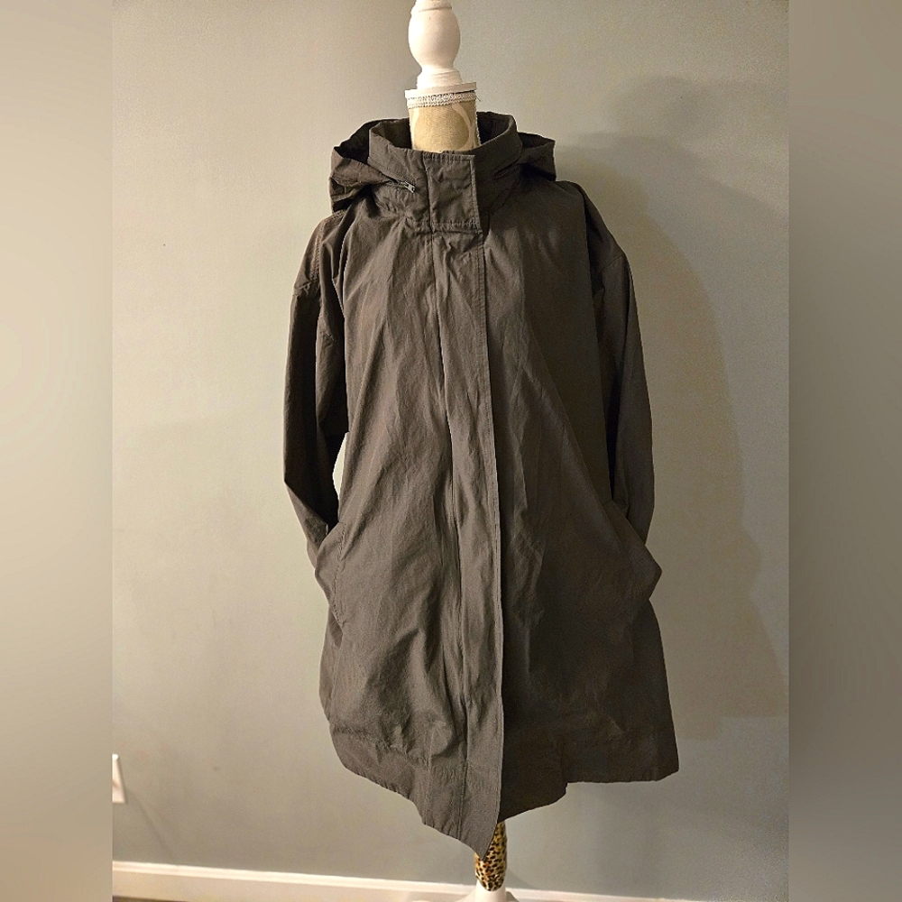 Eileen Fisher Olive Green Hooded Jacket